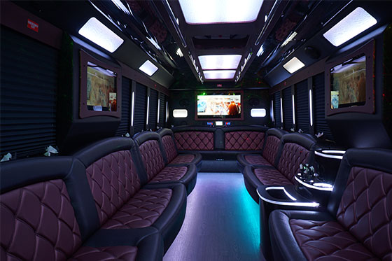 party bus plasma TVs