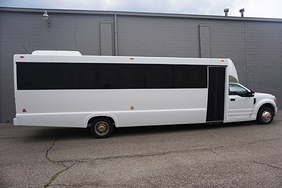sleek party bus exterior