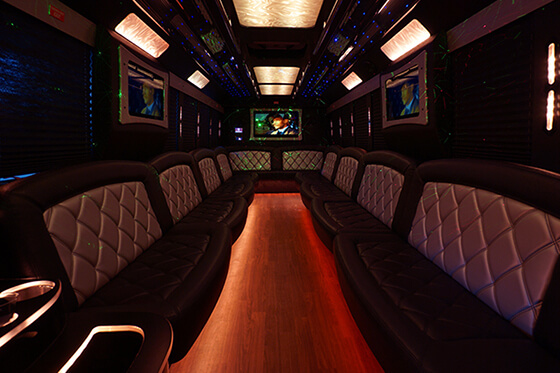glamorous limo bus interior