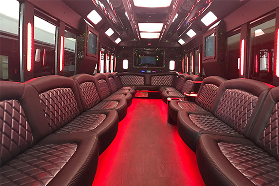 modern party bus seating